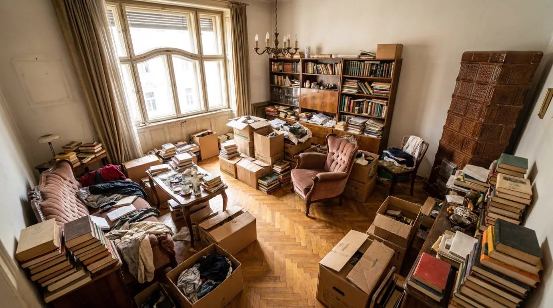 Vollständig eingerichtete Wohnung vor der Haushaltsauflösung